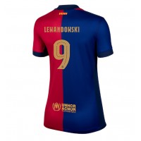 Camisa de Futebol Barcelona Robert Lewandowski #9 Equipamento Principal Mulheres 2024-25 Manga Curta